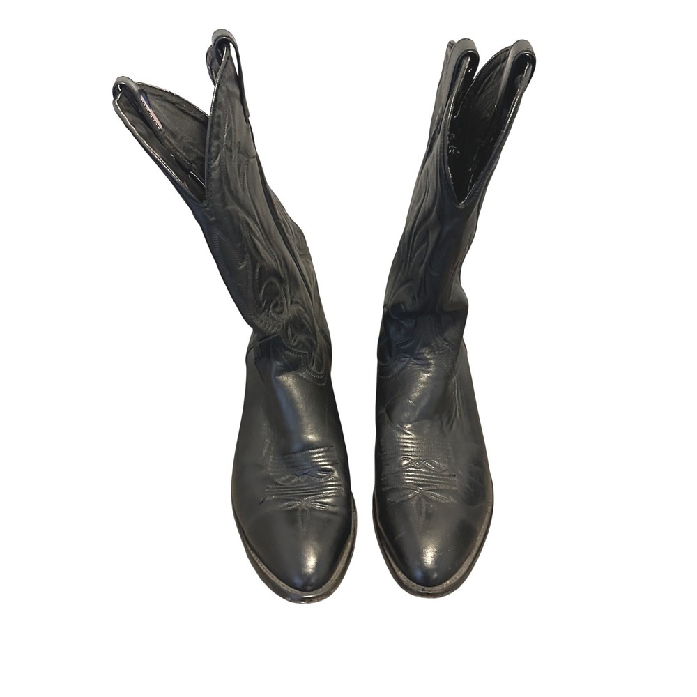 Laredo Mens Black Leather Western Cowboy Boots Size 11D Style 28 7020‎
